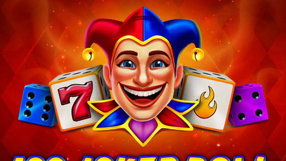 Tampilan layar utama permainan slot 100 Joker Roll dengan simbol Joker yang menonjol dan gulungan penuh warna.